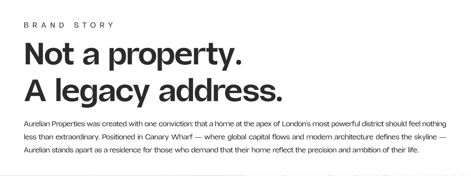 Aurelian Properties case study presentation cover showcasing luxury property branding, premium brand identity, and modern residential development.