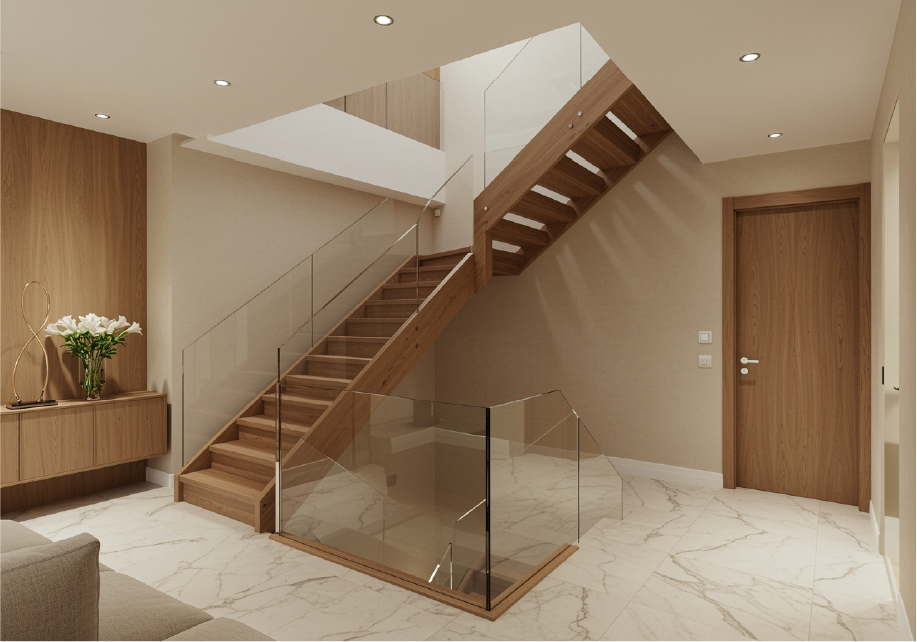 Luxury marble staircase at Aurelian Properties showcasing premium interior design, architectural elegance, and sophisticated residential living.