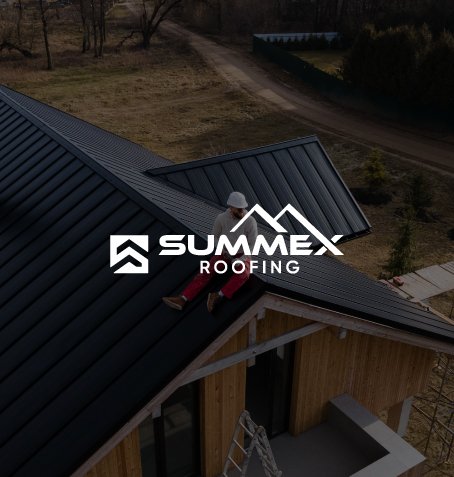 Summex Roofing brand identity cover by Dizift showcasing professional roofing branding, premium logo design, and a modern visual identity system.
