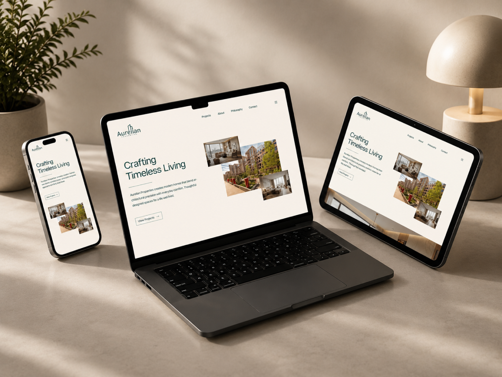 The Aureline website design showcase highlights a refined digital experience crafted by Dizift to communicate elegance, strengthen trust, and elevate the luxury brand online.
