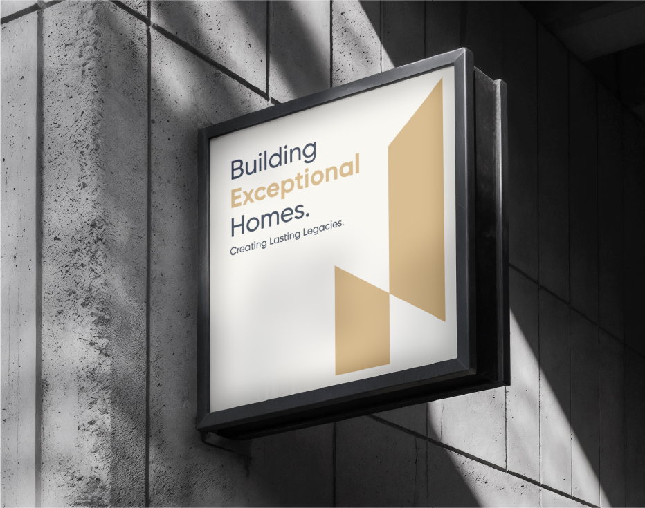 The Lumina Estate logo signage mockup showcases a sophisticated brand presence, creating a memorable first impression with timeless elegance and premium design.